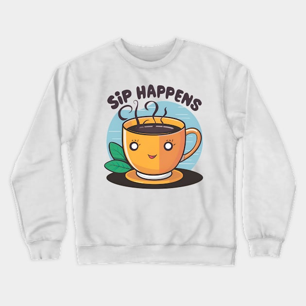 Sip Happens - cold brew coffee Crewneck Sweatshirt by BobaTeeStore